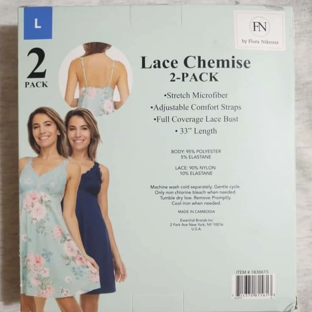 Flora Nikrooz Women's‎ Floral and Navy Lace Pajama Set